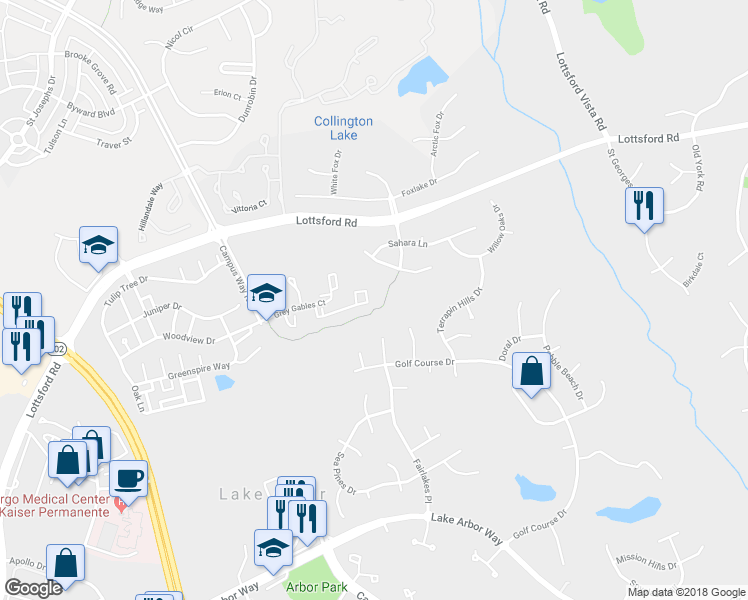 map of restaurants, bars, coffee shops, grocery stores, and more near 1925 Barrington Court in Bowie