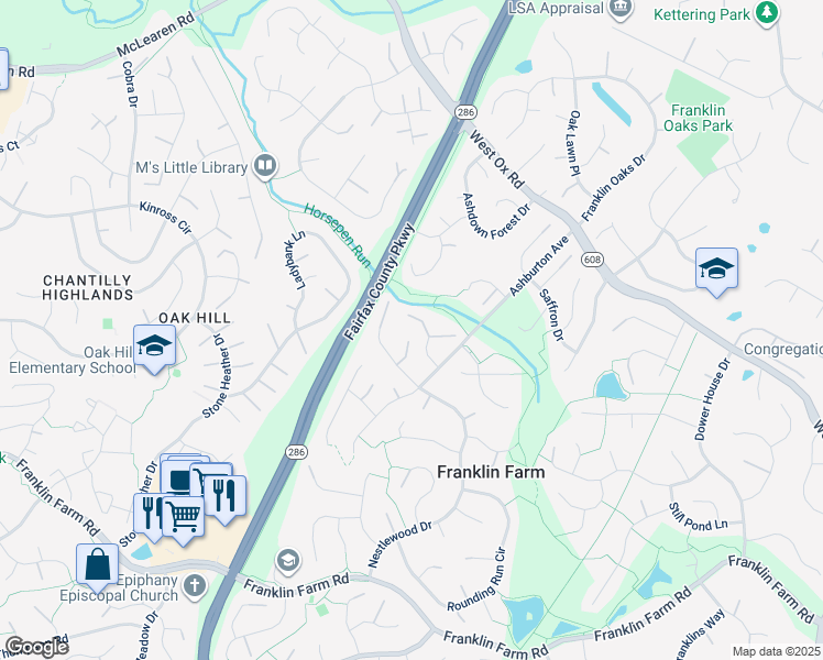 map of restaurants, bars, coffee shops, grocery stores, and more near 13011 Bankfoot Court in Herndon