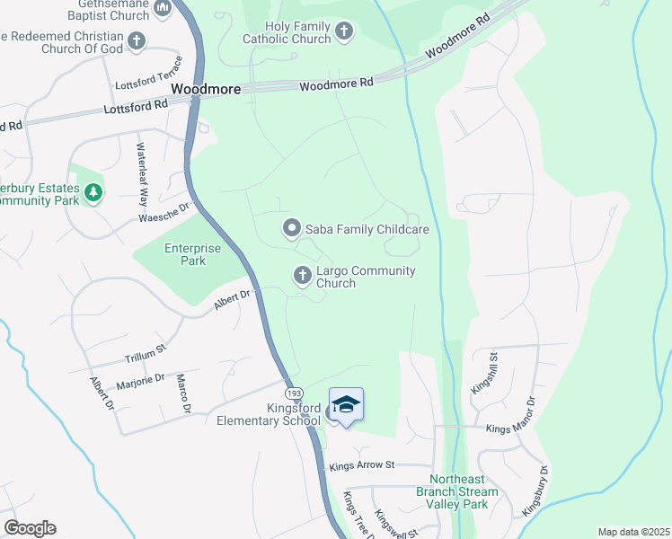 map of restaurants, bars, coffee shops, grocery stores, and more near 1805 Foxwood Circle in Bowie