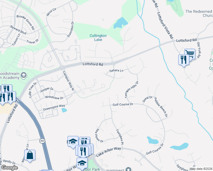 map of restaurants, bars, coffee shops, grocery stores, and more near 1931 Barrington Ct in Bowie