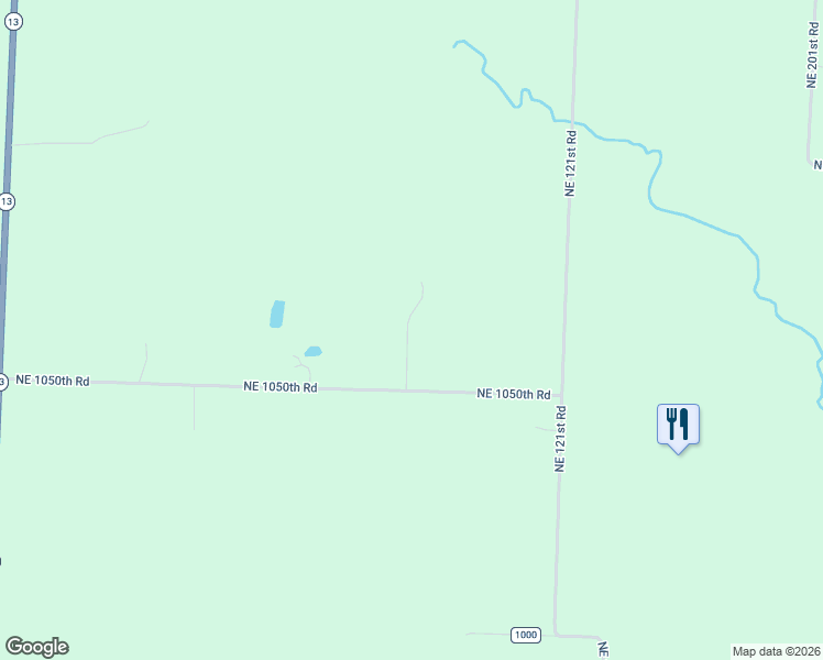 map of restaurants, bars, coffee shops, grocery stores, and more near 119 Northeast 1050th Road in Warrensburg