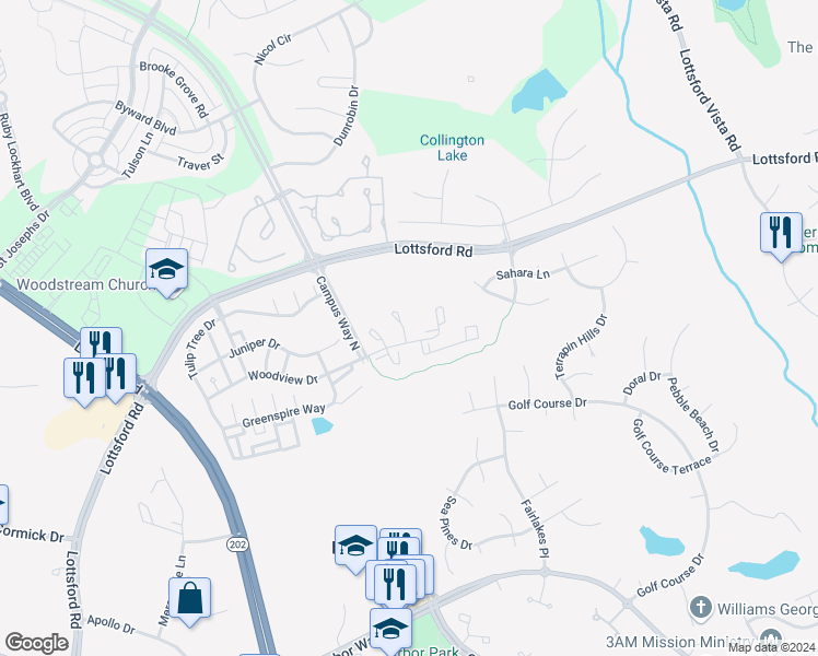 map of restaurants, bars, coffee shops, grocery stores, and more near 1809 Manorfield Court in Bowie