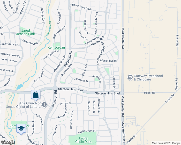 map of restaurants, bars, coffee shops, grocery stores, and more near 7457 Flathead Lake Drive in Colorado Springs