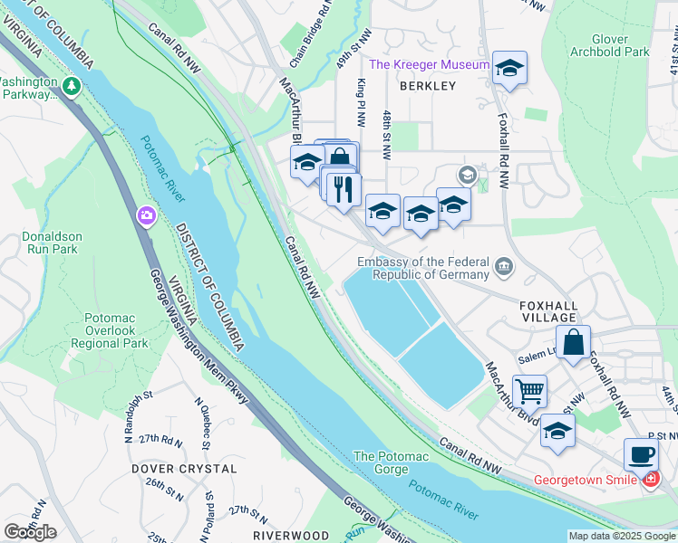 map of restaurants, bars, coffee shops, grocery stores, and more near 4844 Hutchins Place Northwest in Washington