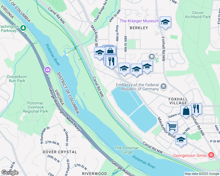map of restaurants, bars, coffee shops, grocery stores, and more near 4844 Hutchins Place Northwest in Washington