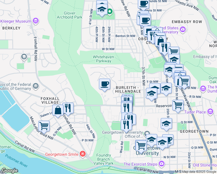 map of restaurants, bars, coffee shops, grocery stores, and more near 4018 Chancery Court Northwest in Washington