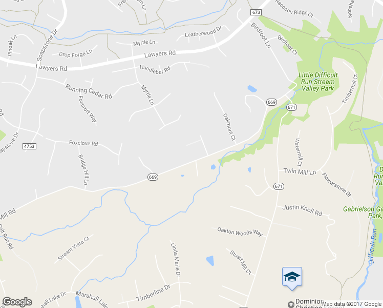 map of restaurants, bars, coffee shops, grocery stores, and more near 2506 Coulter Lane in Oakton