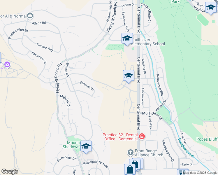 map of restaurants, bars, coffee shops, grocery stores, and more near 2074-2242 Chuckwagon Road in Colorado Springs