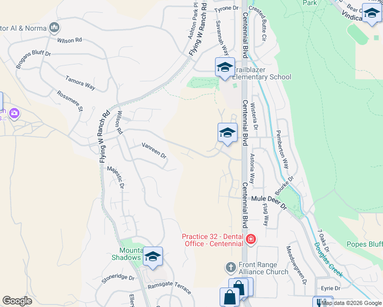map of restaurants, bars, coffee shops, grocery stores, and more near 2074-2242 Chuckwagon Road in Colorado Springs