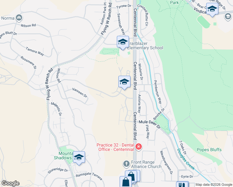 map of restaurants, bars, coffee shops, grocery stores, and more near 2139 Chuckwagon Road in Colorado Springs