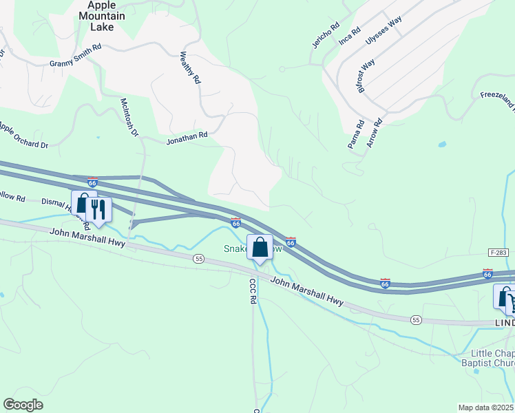 map of restaurants, bars, coffee shops, grocery stores, and more near 414 Golden Russet Drive in Linden