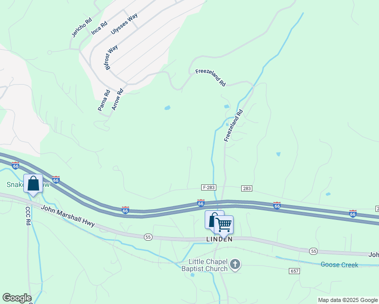map of restaurants, bars, coffee shops, grocery stores, and more near 172 Appalachian Lane in Linden