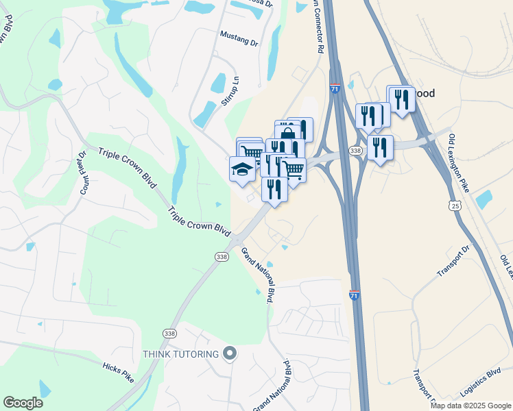map of restaurants, bars, coffee shops, grocery stores, and more near 340 Richwood Road in Walton