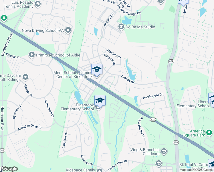 map of restaurants, bars, coffee shops, grocery stores, and more near 41885 Precious Square in Aldie