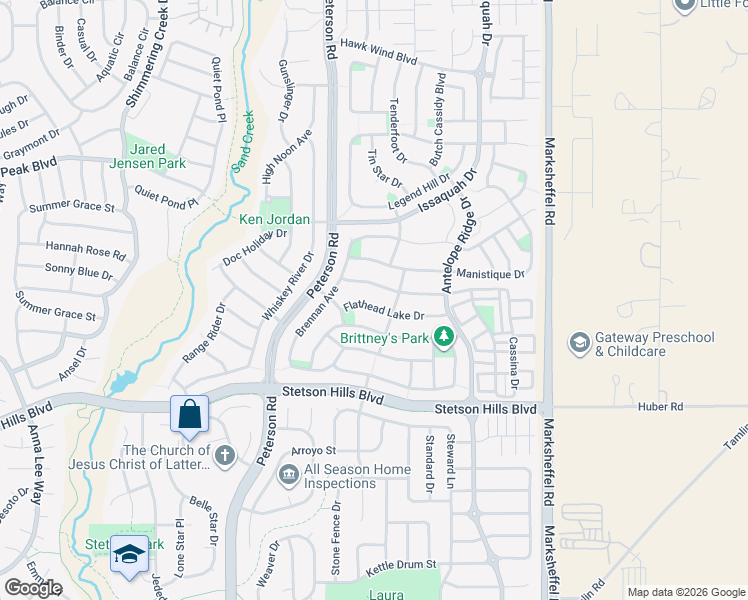 map of restaurants, bars, coffee shops, grocery stores, and more near 7329 Prythania Park Drive in Colorado Springs