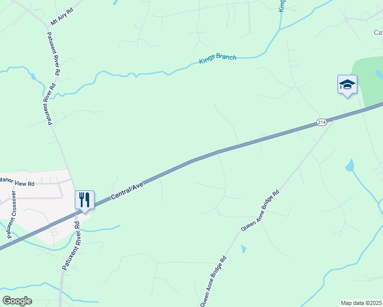 map of restaurants, bars, coffee shops, grocery stores, and more near 1118 West Central Avenue in Davidsonville