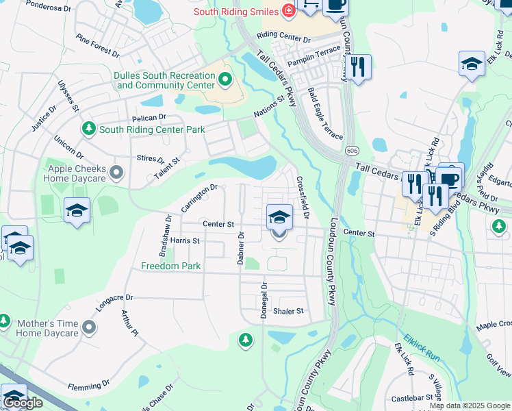 map of restaurants, bars, coffee shops, grocery stores, and more near 42766 Kearney Terrace in Chantilly