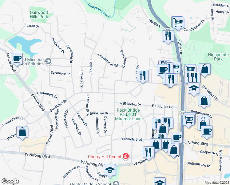 map of restaurants, bars, coffee shops, grocery stores, and more near 400 Green Meadows Circle in Columbia