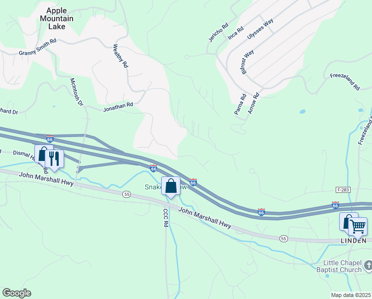 map of restaurants, bars, coffee shops, grocery stores, and more near 427 Golden Russet Drive in Linden