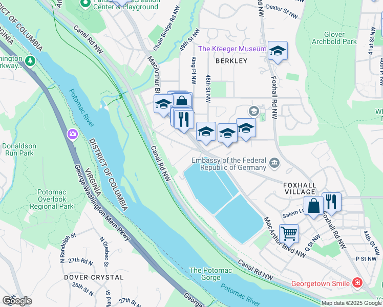 map of restaurants, bars, coffee shops, grocery stores, and more near 4806 Hutchins Place Northwest in Washington