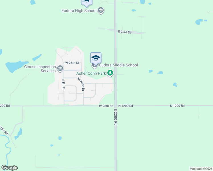 map of restaurants, bars, coffee shops, grocery stores, and more near 130 West 27th Street in Eudora