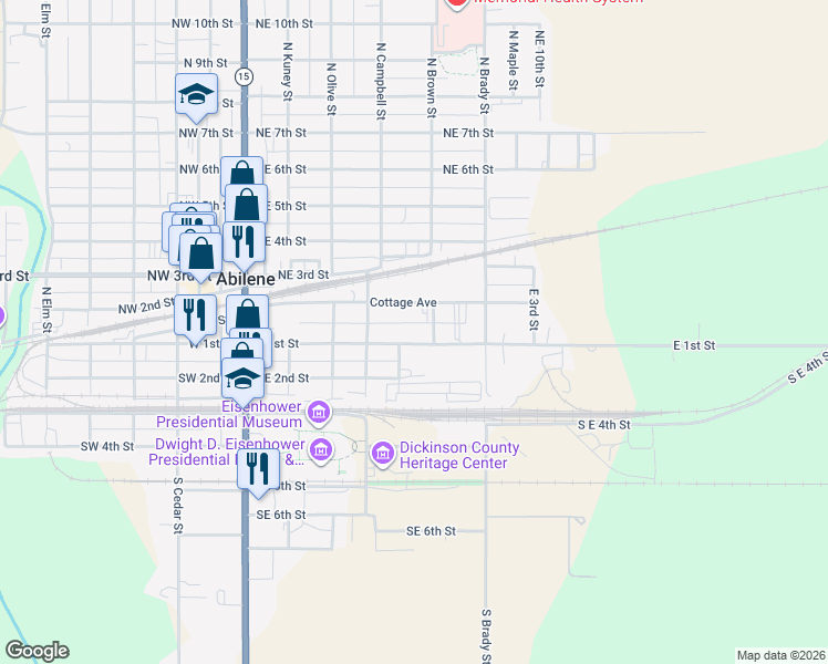 map of restaurants, bars, coffee shops, grocery stores, and more near 416 Cottage Avenue in Abilene