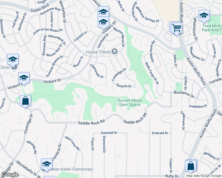 map of restaurants, bars, coffee shops, grocery stores, and more near 4315 Dynasty Drive in Colorado Springs