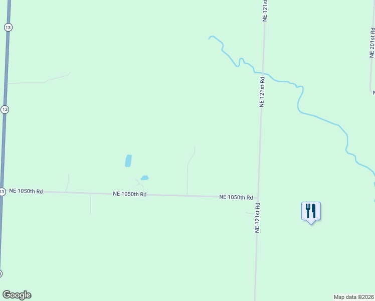 map of restaurants, bars, coffee shops, grocery stores, and more near 119 Northeast 1050th Road in Warrensburg