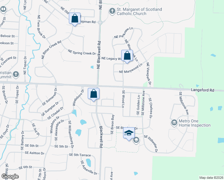 map of restaurants, bars, coffee shops, grocery stores, and more near 100 Southeast Breon Bay in Lee's Summit