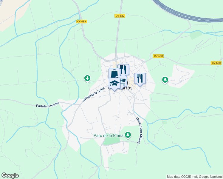 map of restaurants, bars, coffee shops, grocery stores, and more near 8 Carrer la Pau in La Font d'en Carròs