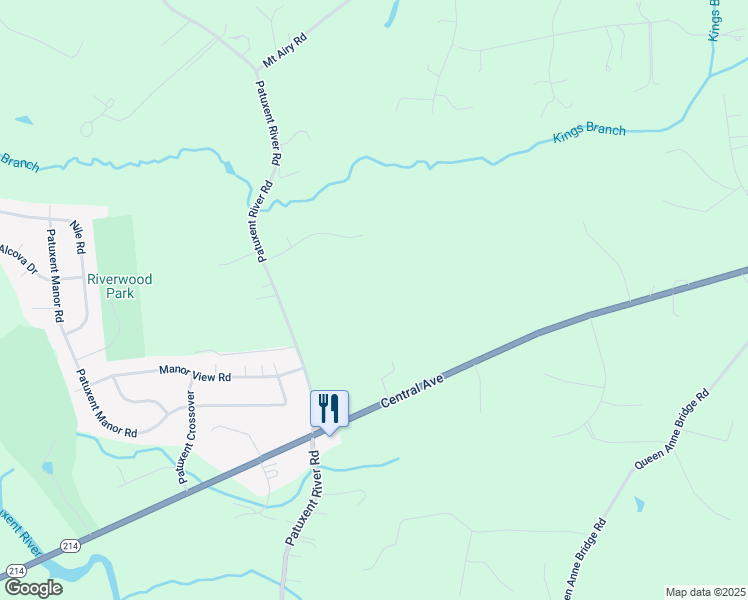 map of restaurants, bars, coffee shops, grocery stores, and more near 1491 Velmeade Lane in Davidsonville