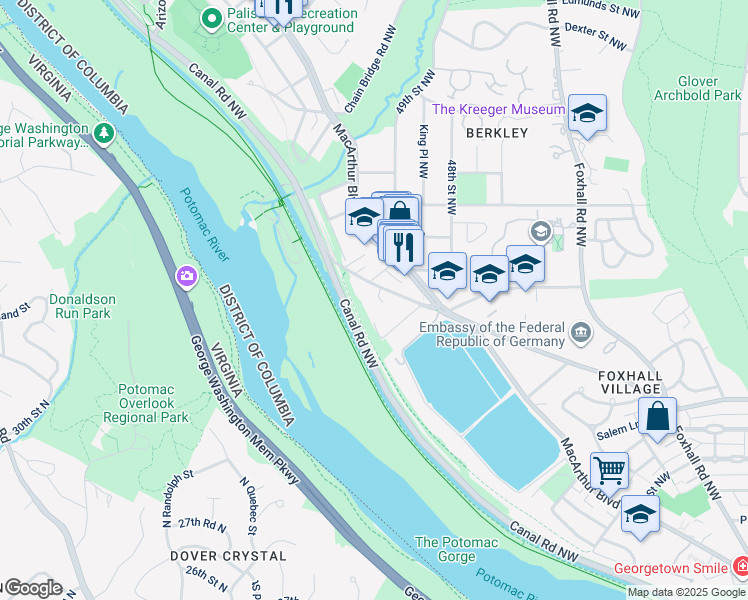 map of restaurants, bars, coffee shops, grocery stores, and more near 4821 Bending Lane Northwest in Washington