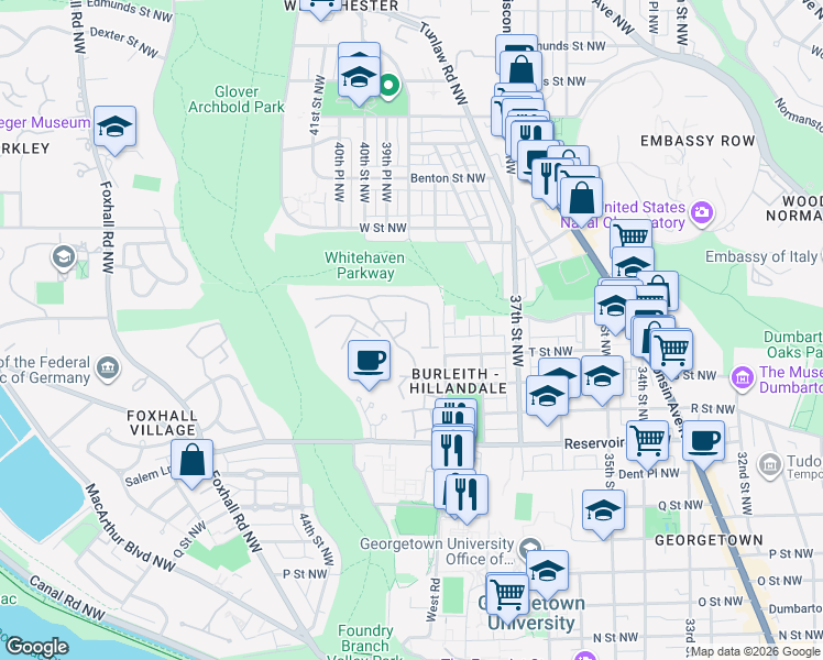 map of restaurants, bars, coffee shops, grocery stores, and more near 3903 Ivy Terrace Court Northwest in Washington
