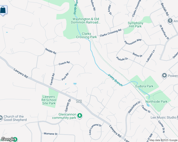 map of restaurants, bars, coffee shops, grocery stores, and more near 9810 Bridleridge Court in Vienna