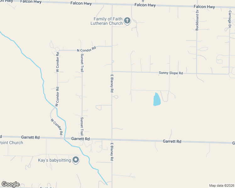 map of restaurants, bars, coffee shops, grocery stores, and more near 5865 East Blaney Road in Peyton