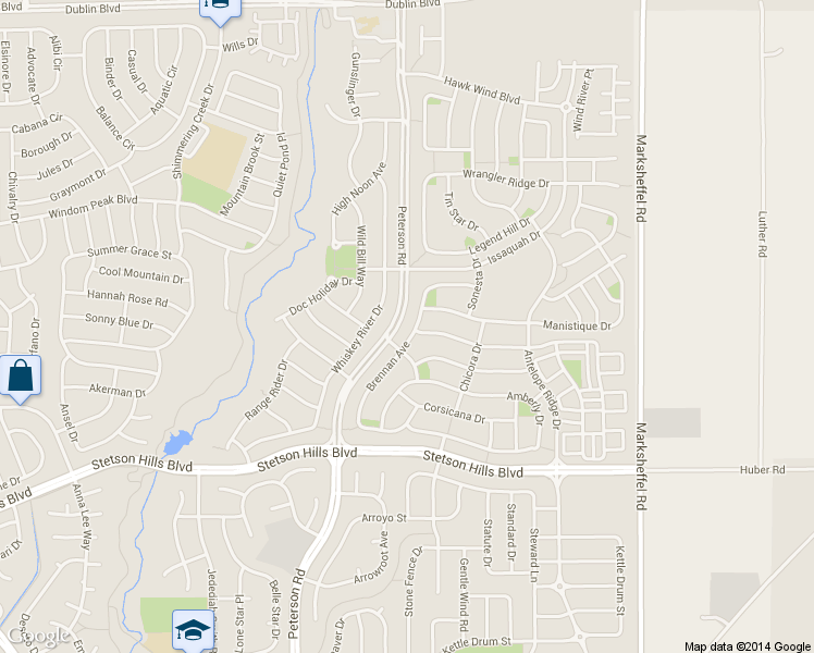 map of restaurants, bars, coffee shops, grocery stores, and more near 5782 Brennan Avenue in Colorado Springs