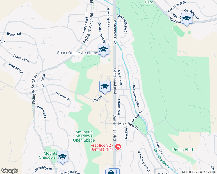 map of restaurants, bars, coffee shops, grocery stores, and more near 2025 Montura View in Colorado Springs