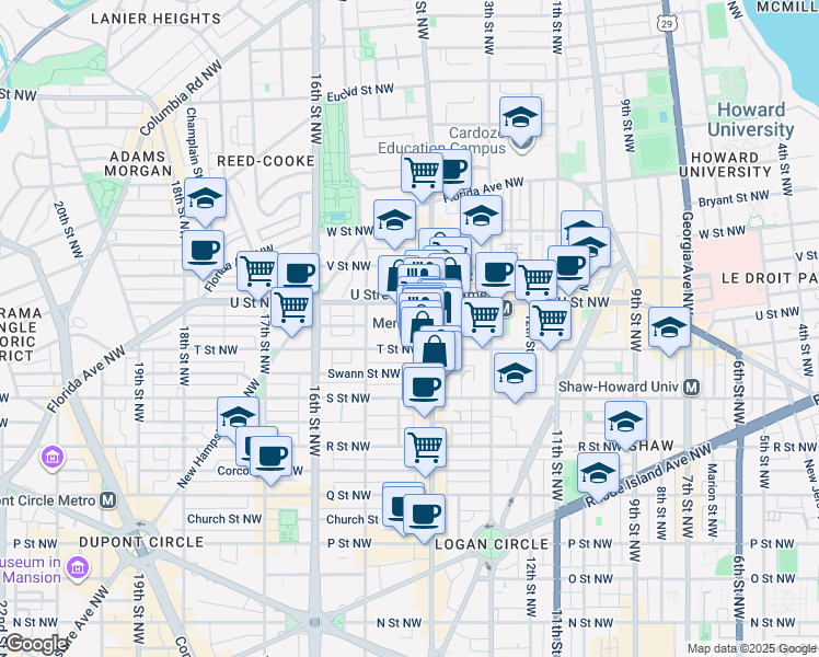 map of restaurants, bars, coffee shops, grocery stores, and more near 1420 Paloma Way Northwest in Washington
