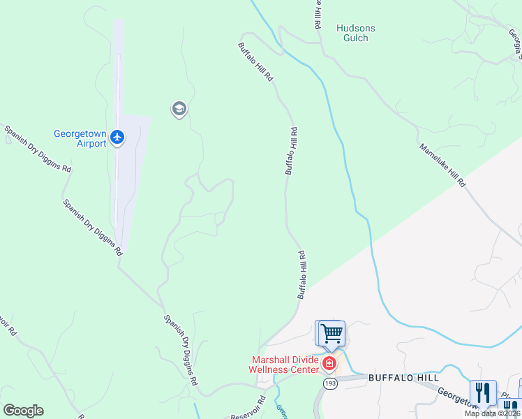map of restaurants, bars, coffee shops, grocery stores, and more near 2506 Buffalo Hill Road in Georgetown