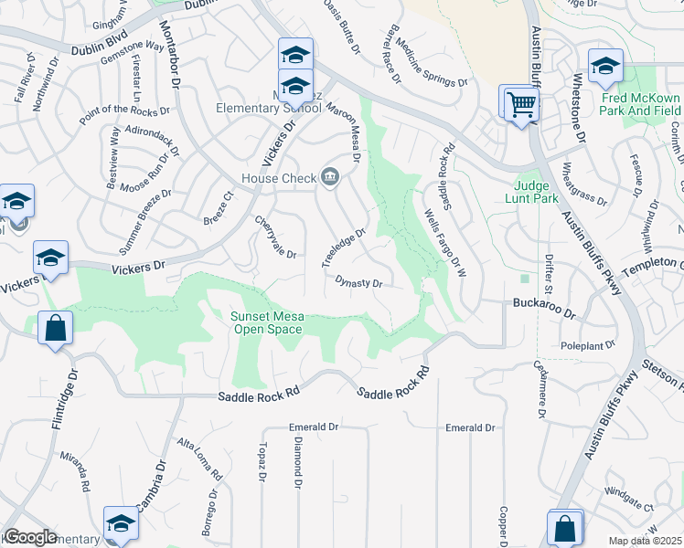 map of restaurants, bars, coffee shops, grocery stores, and more near 4315 Dynasty Drive in Colorado Springs