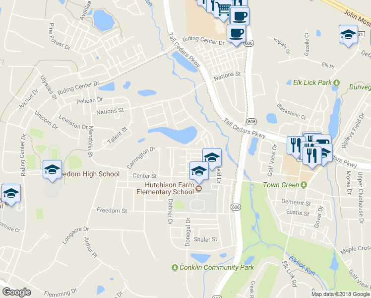 map of restaurants, bars, coffee shops, grocery stores, and more near 42760 Longworth Terrace in Chantilly