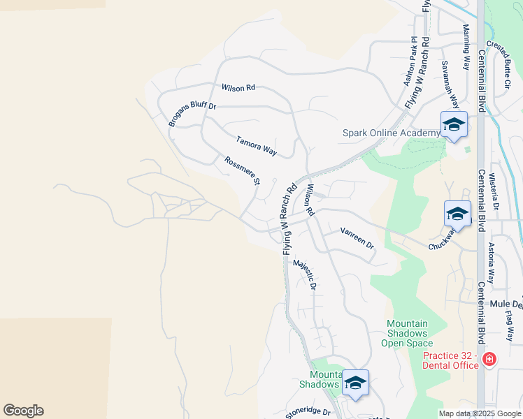 map of restaurants, bars, coffee shops, grocery stores, and more near 2636 Twin Harbor Heights in Colorado Springs