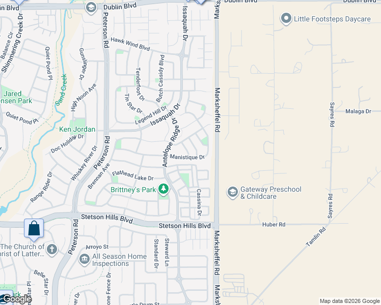map of restaurants, bars, coffee shops, grocery stores, and more near 7607 Manistique Drive in Colorado Springs