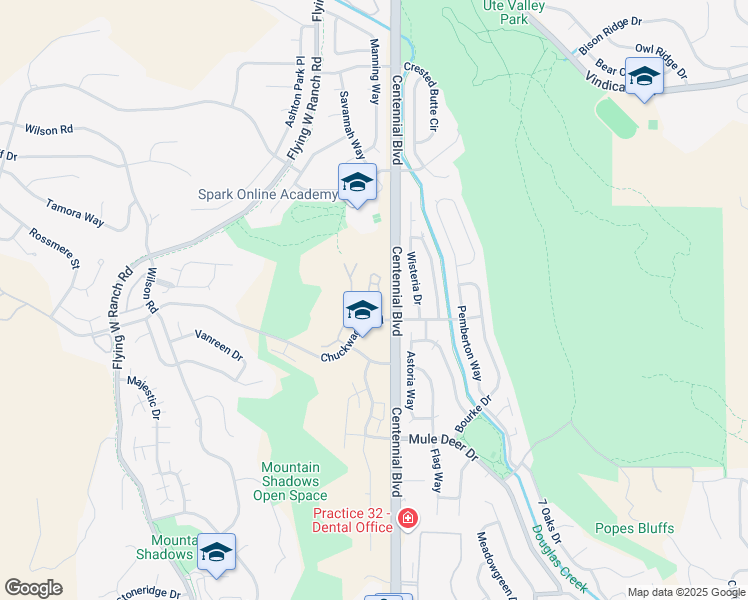map of restaurants, bars, coffee shops, grocery stores, and more near 2055 Montura View in Colorado Springs