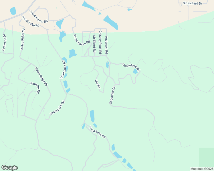 map of restaurants, bars, coffee shops, grocery stores, and more near 26 Ute Trail in Florissant