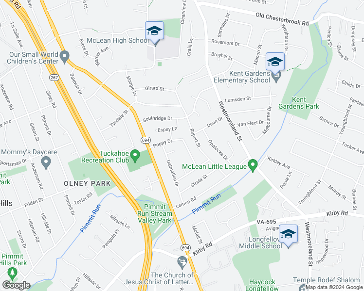 map of restaurants, bars, coffee shops, grocery stores, and more near 1818 Deer Drive in McLean