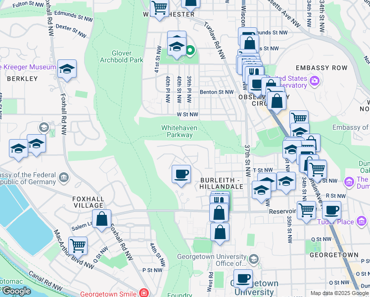 map of restaurants, bars, coffee shops, grocery stores, and more near 4020 Highwood Court Northwest in Washington