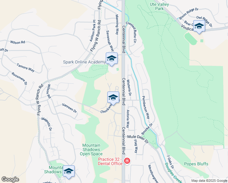 map of restaurants, bars, coffee shops, grocery stores, and more near 1815 Montura View in Colorado Springs