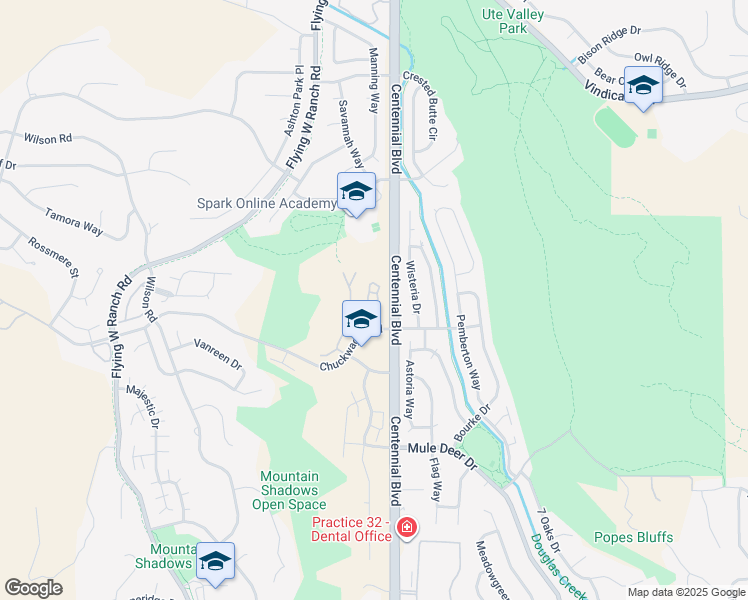 map of restaurants, bars, coffee shops, grocery stores, and more near 1816 Montura View in Colorado Springs