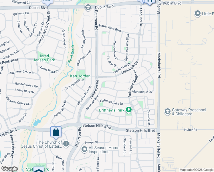 map of restaurants, bars, coffee shops, grocery stores, and more near 7326 Manistique Drive in Colorado Springs
